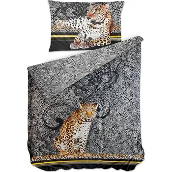 Povlečení Bierbaum Saténové povlečení Leopard 140 × 200 / 70 × 90 cm