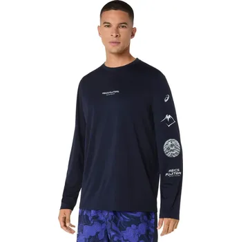 Pánské tričko Asics Fujitrail Logo LS Top M 2011D525400 - midnight/cobalt burst/cool grey M