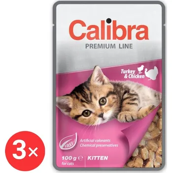 Calibra Cat Premium Kapsička pro koťata Krůta & Kuře 3 × 100 g