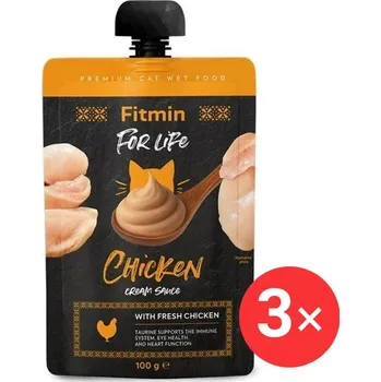Krmivo pro kočku Fitmin For Life Kuřecí krémová kapsička pro kočky 3 × 100 g