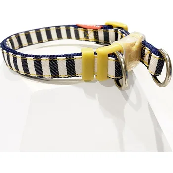 Obojek pro psa Japan Premium "Anglický styl" se silikonovou ochranou a dvojitým zapínáním, žlutý, velikost XS