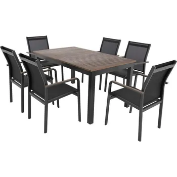 Zahradní sestava DOPPLER Sedací souprava EXPERTWOOD Plus, 6+1, hliníková