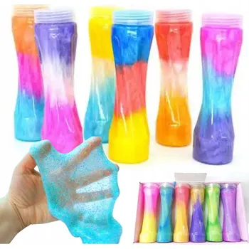 Modelovací hmota 6X SLIME SLIZ Hmoty Želé Glitek SE TŘPYTKAMI Sada Vícebarevná