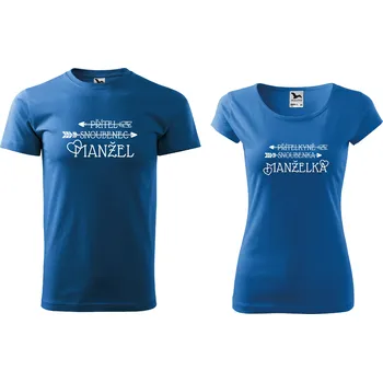 Svatební trička manžel/ka šípy Barva: Petrolejová, Velikost dámského trička: S, Velikost pánského trička: L