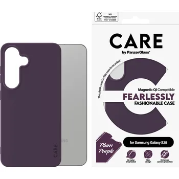 Pouzdro na mobilní telefon PanzerGlass CARE kryt Samsung Galaxy S25 Fearlessly fialový (Plum Purple) QI