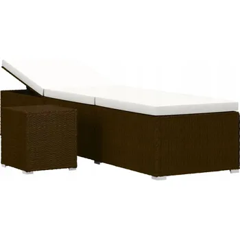 Zahradní lehátko VidaXL béžové technorattanové Lehátko