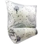 Brotex Krepové dětské povlečení 140 × 200, 70 × 90 cm Zvířátka v zahradě