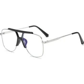 Počítačové brýle VeyRey Brýle blokující modré světlo hranaté Asa stříbrné