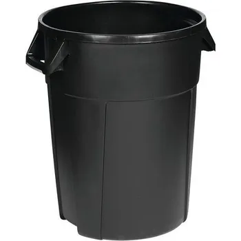 Venkovní odpadkový koš Plastový odpadkový koš Manutan Expert Pure, objem 85 l, černá + Prodloužená záruka na 10 let