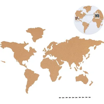 Sortland Korková mapa na zeď nalepovací - hnědá
