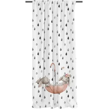 Butter Kings Závěs Forest school Bunnies in the rain 250 cm