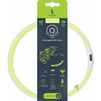 Obojek pro psa M-Pets FLASH LED nabíjecí svítící obojek zelený L