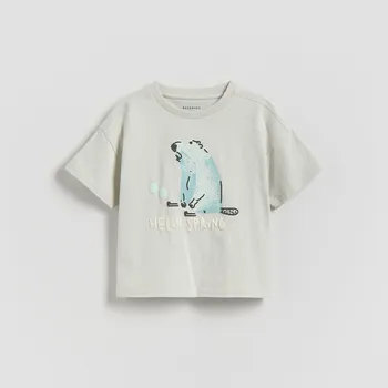 Chlapecké tričko Reserved - Bavlněné tričko - světle šedá - 905HR-09X - 905HR-09X-104