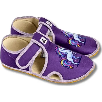 Dívčí bačkory ANTAL Rascal barefoot dětské bačkory, Unicorn Velikost: 32