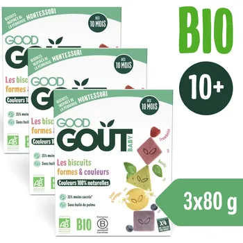 Good Gout BIO Sušenky barvy & tvary (3× 80 g)