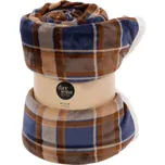 Home Styling Collection Kostkovaná deka, 200 × 150 cm, modrá