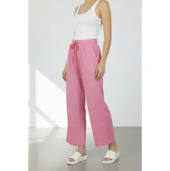 Dámské kalhoty Dámské letní kalhoty - manšestr - červená