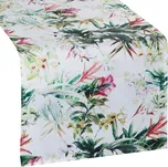 Eurofirany Ubrus na stůl 40 × 140 cm - Garden listy zelené na bílém