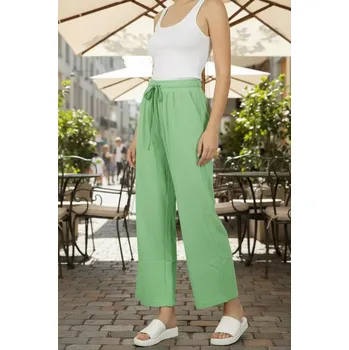 Dámské kalhoty Dámské letní kalhoty - manšestr - zelená