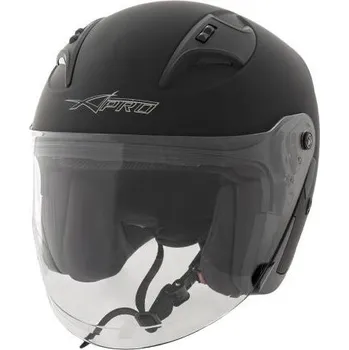 Helma na motorku A-PRO STREAM BK MT černá otevřená jet přilba ,S