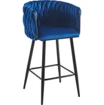 Barová židle GLAMOUR PRINCESS (tmavě modrá) - černý rám