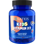 NATIOS Kids Vitamin D3 400 IU jahodové cucací tabletky 120 ks Vitmíny pro děti