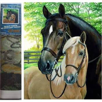 Diamantové malování NORIMPEX Koně 30 × 40 cm