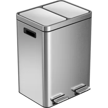 Odpadkový koš Siguro Smart2Sort 2x 20 l 42,4 × 58,9 × 37,6 cm stříbrný