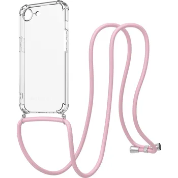 Pouzdro na mobilní telefon AlzaGuard Luxe Lanyard Case pro iPhone 16e růžový