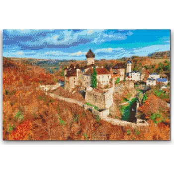 Diamantové malování Painting Queens Diamantové malování Hrad Sovinec, 80 × 120 cm, s rámem, hranaté