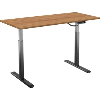 Psací stůl AlzaErgo Table ET2 černý + deska 140×80 cm bambusová