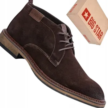 Dámská zimní obuv PÁNSKÉ SEMIŠOVÉ KOTNÍKOVÉ KOTNÍKOVÉ BOTY BIG STAR OO174145 TMAVĚ HNĚDÉ 45