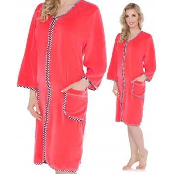 Dámský župan Kuba dámský župan ke kolenům bez kapuce korálový, velikost XXL