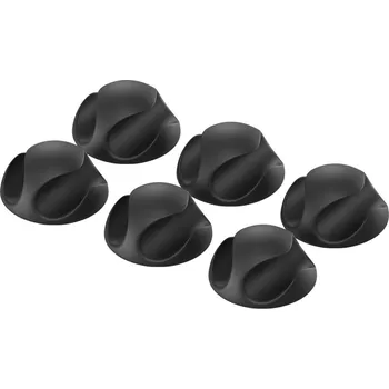 kabelová chránička AlzaPower Cable Clips 6 pcs černé