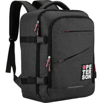 Cestovní voděodolný polyesterový batoh - Peterson Barva: černá || Červené