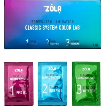 ZOLA Classic System Color Lab sada na laminaci řas a obočí v sáčcích, 3 × 1 ml