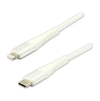 Datový kabel Logo USB kabel (2.0) USB C samec - Apple Lightning samec 2m bílý MFi certifikace, 5V/3A nylonov