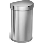Simplehuman Bezdotykový koš 45l, půlkulatý, matná ocel, FPP, kapsa na sáčky