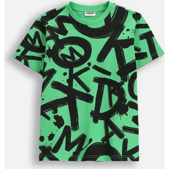 Chlapecké tričko Chlapecké zelené bavlněné tričko s krátkým rukávem, velikost 140 Mokida WM6