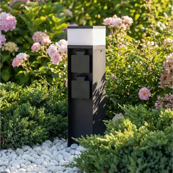 Venkovní osvětlení Brilagi - Venkovní lampa se 2 zásuvkami SCHUKO 1xG9/11W/230V IP44 černá