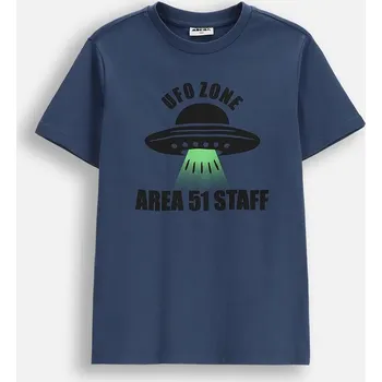 Chlapecké tričko Chlapecké tričko s krátkým rukávem, tmavě modré, bavlněné, velikost 134 Mokida WM6