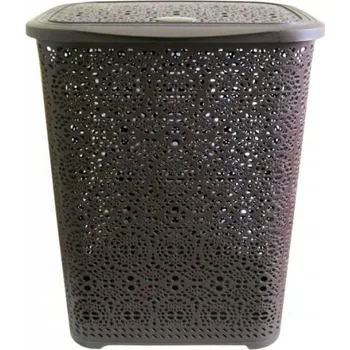 Koš na prádlo Mega Plast, Koš na prádlo MONAKO, 57 × 45 × 38 cm, wenge