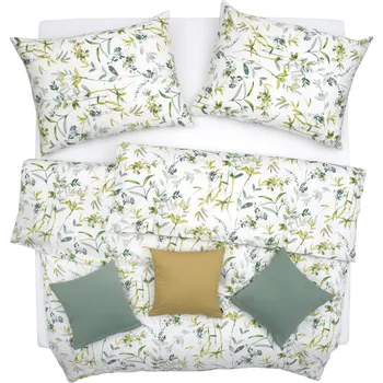 Povlečení SCANquilt povlečení SATÉN PLUS tráva bílozelená 140 × 200/70 × 90 cm