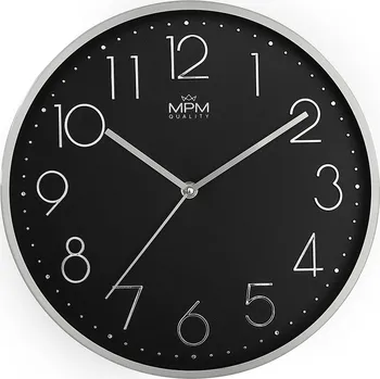 Hodiny Kovové hodiny černé MPM Metallic Elegance ? 300 x 40 mm