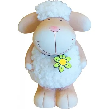 Velikonoční dekorace GOBA Velikonoční dekorace - Ovečka s kytičkou, 18 × 12 cm