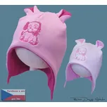 ROCKINO Dětská jarní čepice Pejsek, bílá/růžová Varianta: 44cm