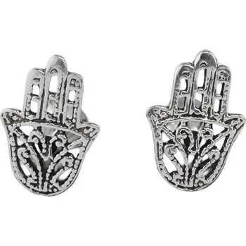 Náušnice Oriental stříbrné náušnice puzety, Ruka Fatimy