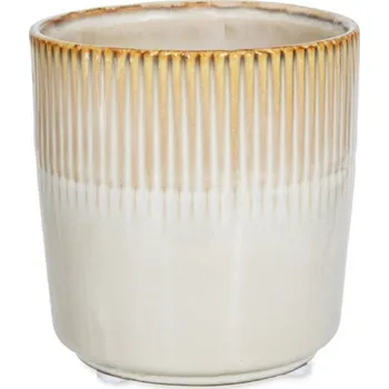 DECOR BY GLASSOR Keramický květináč, slonová kost, malý