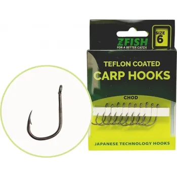 Zfish Teflon Hooks Chod Velikost 4 2 × 10 ks