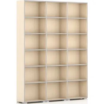 Knihovna Knihovna SILVER LINE, 3 sloupce, 2230 x 1800 x 400 mm, bříza